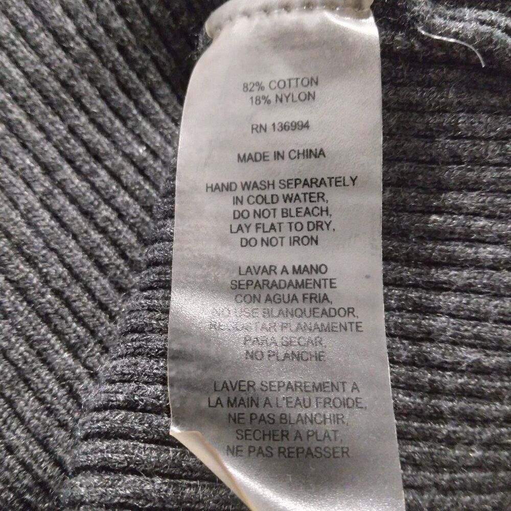 Vila Milano Ruffle Neckline Sweater Gray V Neck 3/4 Sleeve Career Womens Medium - Picture 9 of 9